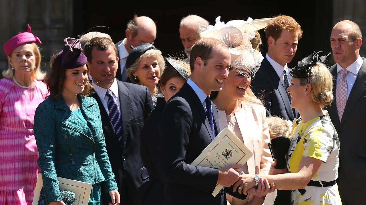 The royal cousins leave a service of celebration to mark the 60th anniversary of the Coronation of Queen Elizabeth II at Westminster Abbey on June 4, 2013. Picture: Dan Kitwood/Getty Images