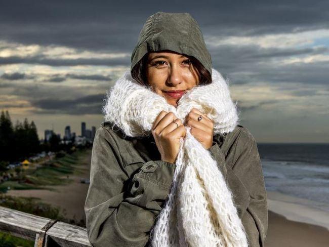 Ebony Lee all rugged up. Picture: Jerad Williams