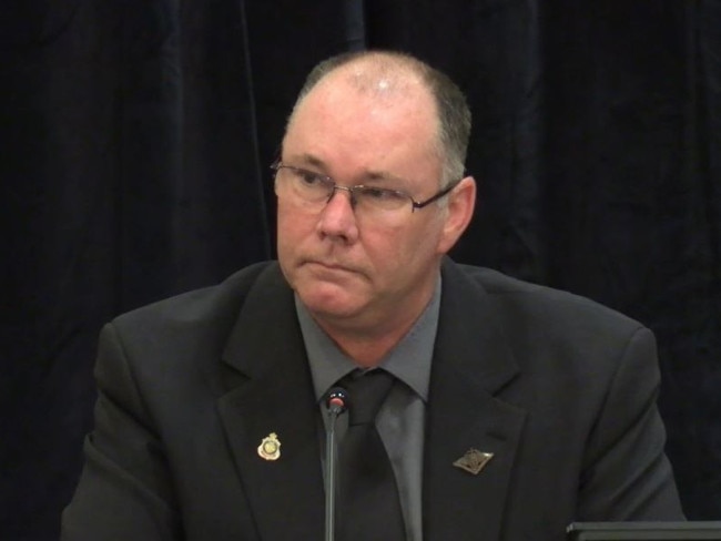 Barry Quinn, state president of RSL Tasmania, giving evidence at the Royal Commission into Defence and Veteran Suicide in Hobart.