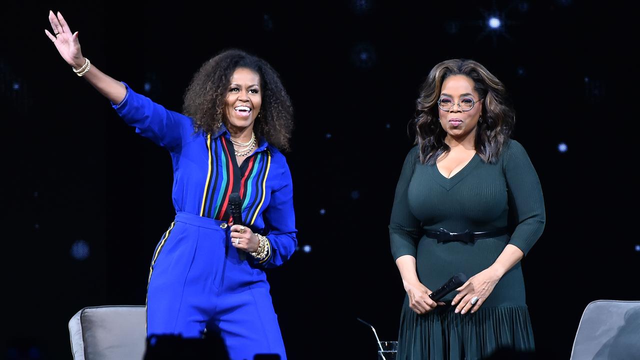 The Obamas are more experienced than the Sussexes at being global leaders and influencers. Michelle Obama and Oprah Winfrey during Oprah’s 2020 Vision: Your Life in Focus tour. Picture: Theo Wargo/Getty Images