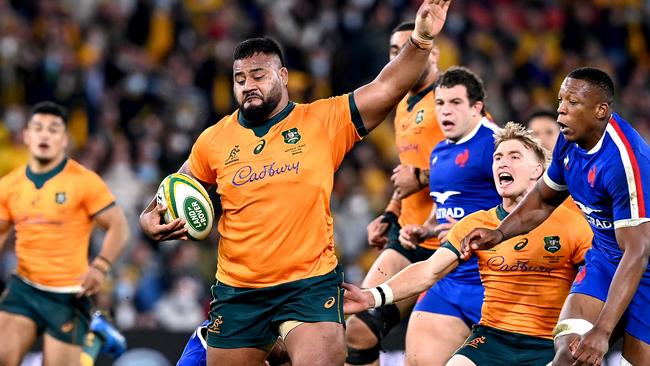 Wallabies prop Taniela Tupou. Picture: Bradley Kanaris/Getty Images