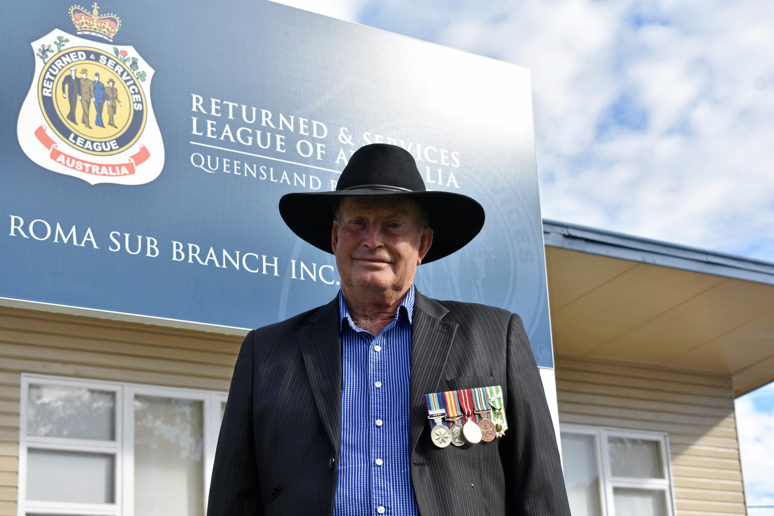 The Roma Anzac Day march and service, 2019. Picture: Ellen Ransley