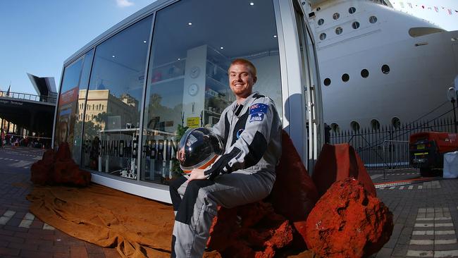 Josh before entering his Martian-inspired-HAB on Monday in Sydney’s Circular Quay