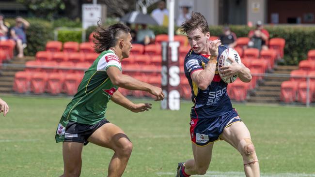 Bud Smith for Clydesdales. Western Clydesdales vs Ipswich Jets. Mal Meninga Cup. Sunday, March 6, 2022. Picture: Nev Madsen.