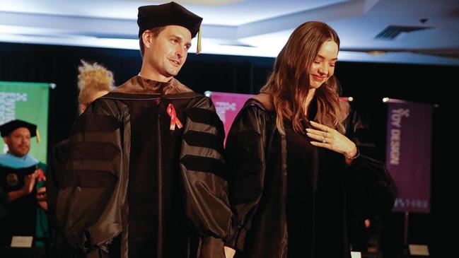 Snapchat co-founder Evan Spiegel receives an honorary Doctorate, as does his wife Miranda Kerr at the Otis College of Art and Design Picture: Robert Gauthier/Los Angeles Times via Getty Images