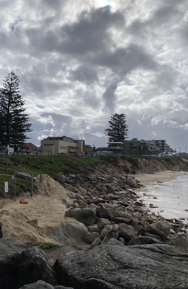 Rocks have been left behind in the coastal erosion. Picture: Supplied