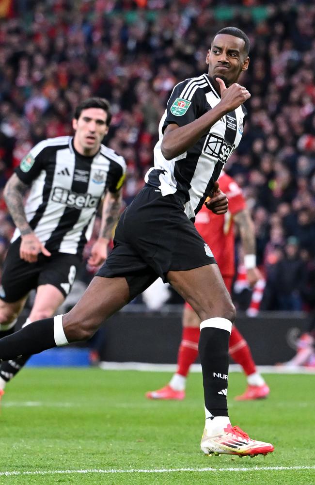 Alexander Isak celebrates scoring Newcastle's second goal. Picture: Getty Images