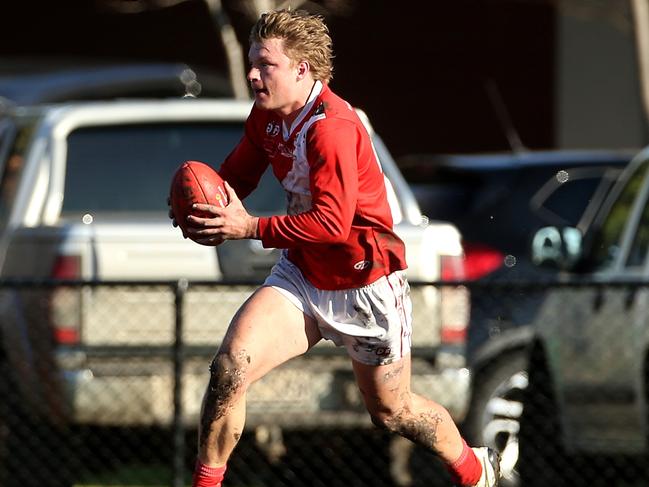 Jack Sandric on the burst for Glenroy this year. Picture: Hamish Blair