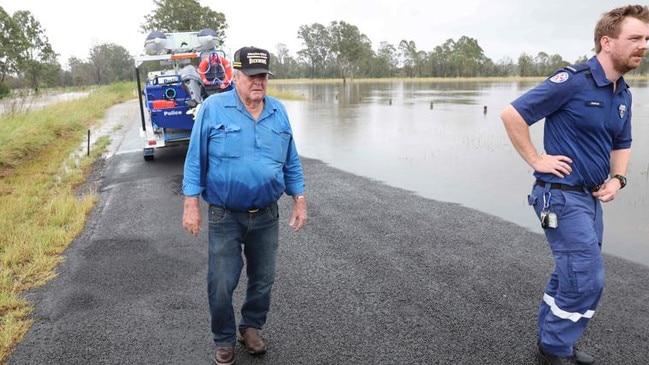 Ron Slater, 83, was leaving his property in Rappville, near Casino, when his car suddenly was caught in waters.