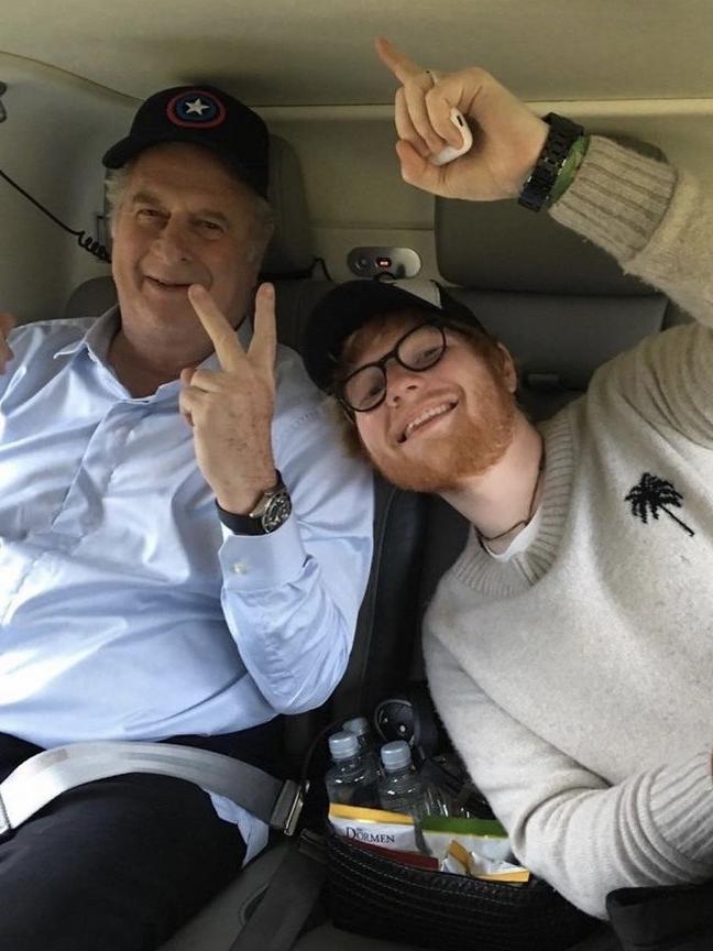 Ed Sheeran with Michael Gudinski. Picture: Supplied