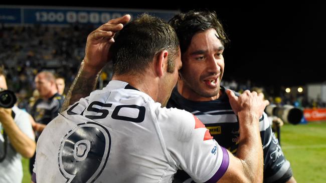 Johnathan Thurston and Cameron Smith cross paths for the last time in the NRL.