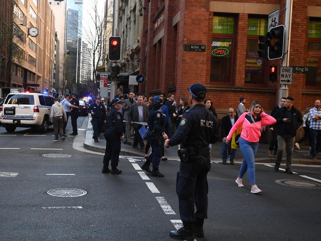 Police urged bystanders to avoid the area. Picture: Dean Lewins/AAP