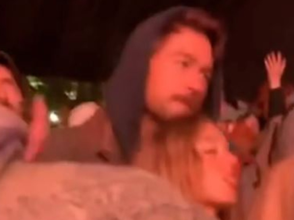 The couple looked super-cosy as they danced in the moshpit. Picture: TikTok
