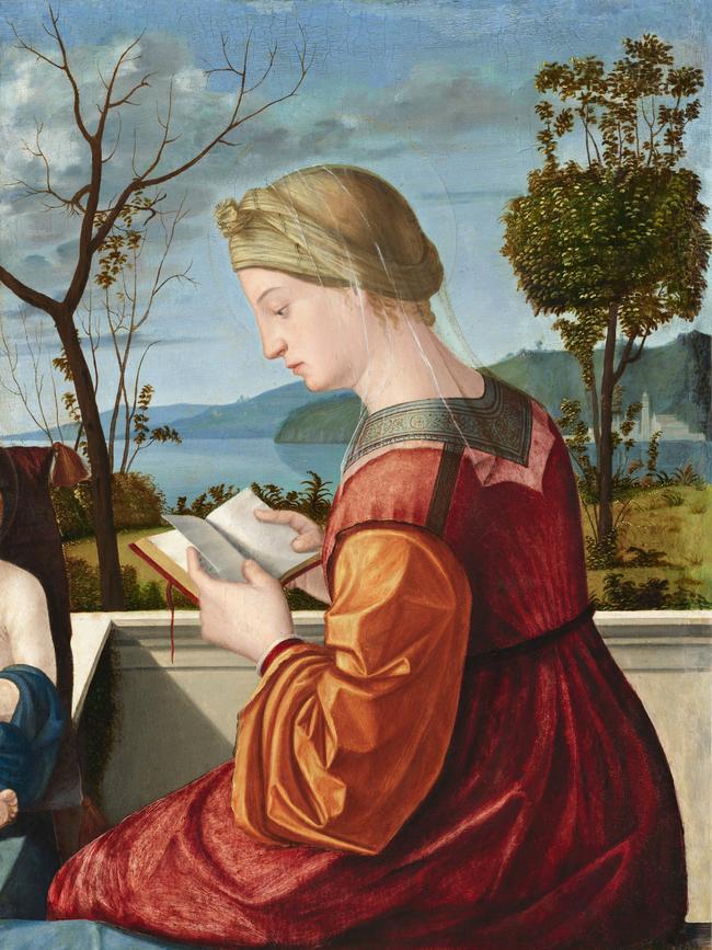 Vittore Carpaccio Virgin Reading, c. 1510 oil on canvas transferred from panel overall: 78 x 51 cm (30 11/16 x 20 1/16 in.) framed: 119.7 x 86.4 x 10 cm (47 1/8 x 34 x 3 15/16 in.) National Gallery of Art, Washington, Samuel H. Kress Collection