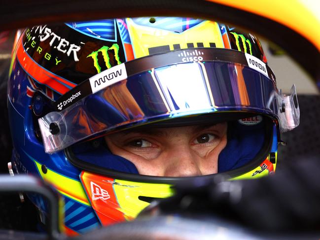 JEDDAH, SAUDI ARABIA - MARCH 08: Oscar Piastri of Australia and McLaren prepares to drive in the garage during final practice ahead of the F1 Grand Prix of Saudi Arabia at Jeddah Corniche Circuit on March 08, 2024 in Jeddah, Saudi Arabia. (Photo by Clive Rose/Getty Images)