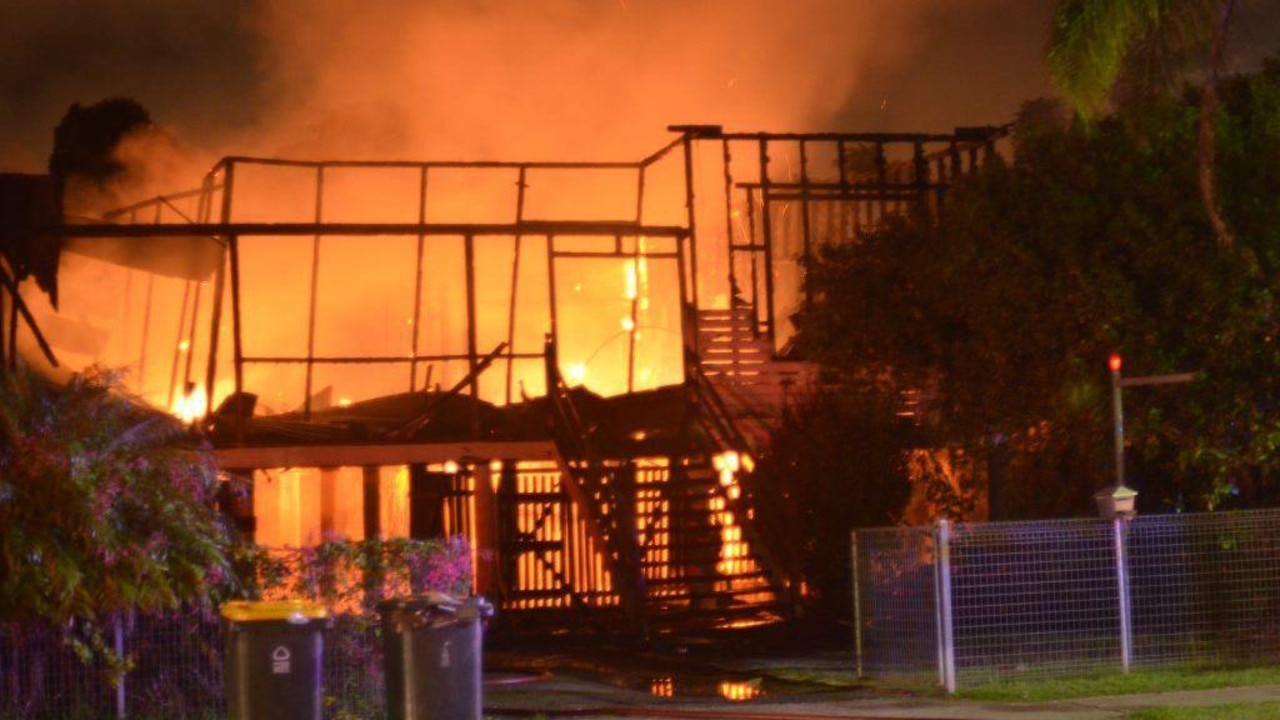 The house in Churchill St ablaze in Feburary 2013. Picture: Contributed