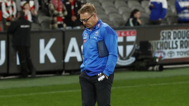 David Noble has a lot on his mind. Picture: Darrian Traynor/AFL Photos/Getty Images