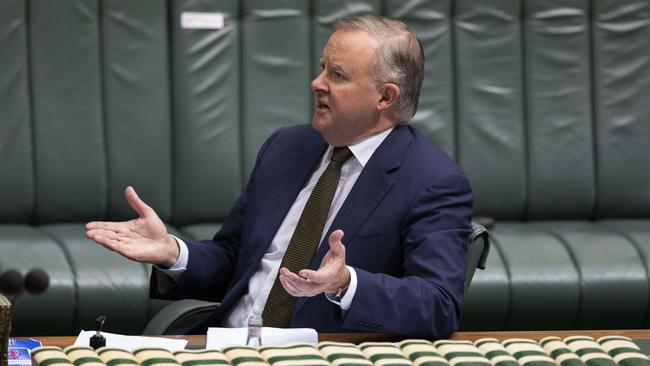 Leader of the Opposition Anthony Albanese during Question Time in the House of Representatives at Parliament House. Picture: Sean Davey