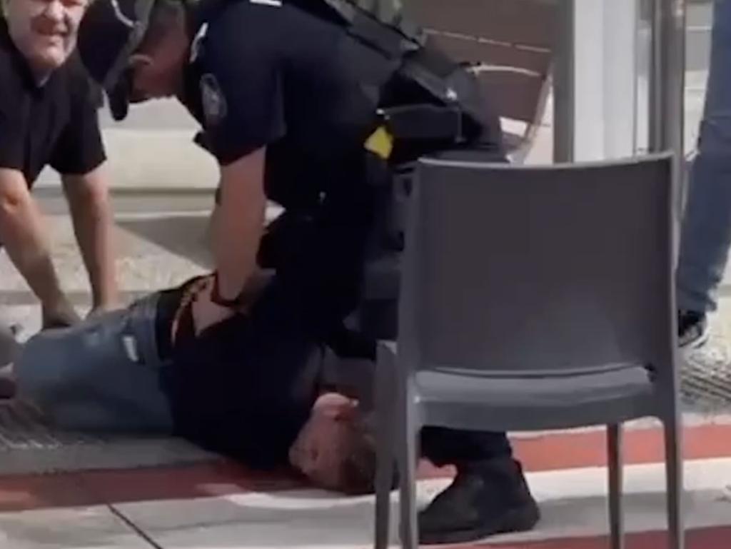 Luke Linsley Thorpe is arrested at Kawana Shopping World.