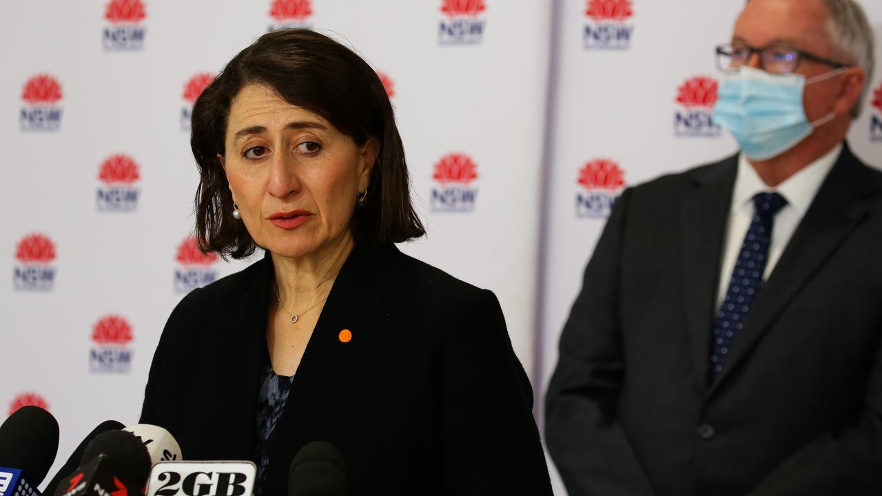 Premier Gladys Berejiklian and Health Minister Brad Hazzard to provide an update on Covid-19 in Sydney. Picture: NCA Newswire /Gaye Gerard