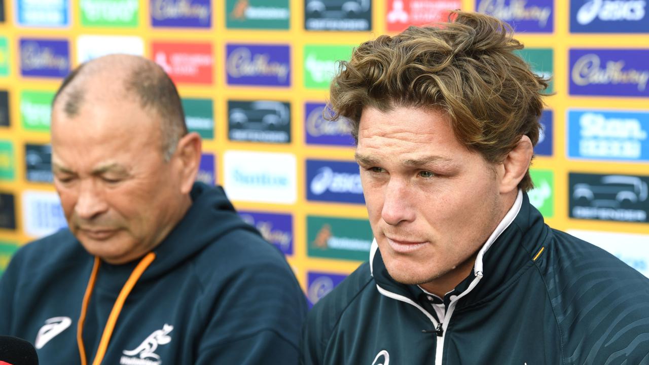 Eddie Jones (left) and Michael Hooper have been the focus of the wash-up after Australia’s record loss to Wales. (Photo by Lee Warren/Gallo Images)