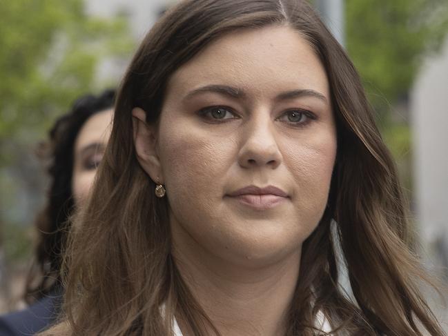 CANBERRA, AUSTRALIA NewsWire Photos OCTOBER 07, 2022:Brittany Higgins walked to court for day four of the trial.Bruce Lehrmann, the man accused of the sexual assault of former Liberal staffer Brittany Higgins at the Magistrates Court in Canberra.Picture: NCA NewsWire / Gary Ramage