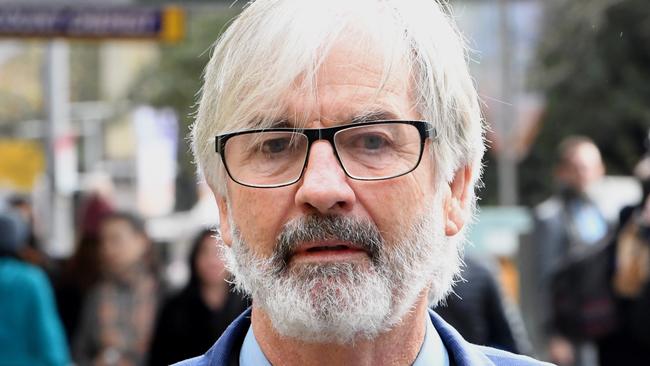 Australian actor John Jarratt arrives at the Downing Centre Local Court this morning. Picture: Peter Rae/AAP