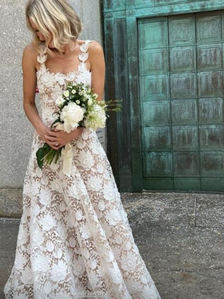 Naomi Watts posts a photo of her stunning wedding dress.