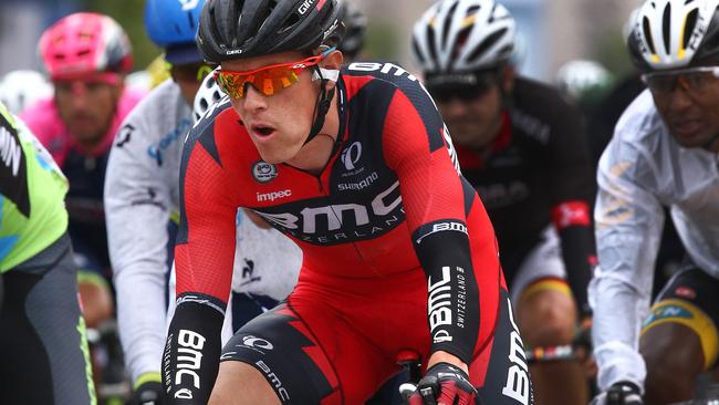 Tour de France - Stage 21 - Sevres to Paris, Champs-Elysees. Australian Rohan Dennis riding for BMC rides down the Champs-Elysees with the Arc d'Triomphe in the background. Photo Sarah Reed.