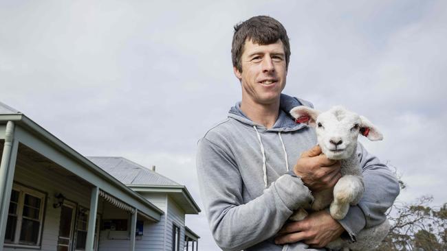 Tim Jorgensen at his Mertex Texels and White Suffolk Stud in Antwerp, Victoria. Picture: Nicole Cleary