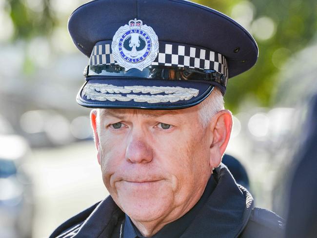 ADELAIDE, AUSTRALIA - NewsWire Photos MAY 3, 2022: Police Commissioner Grant Stevens presser at Crystal Brook Police Station after two police officers were stabbed and a person shot and killed. Picture: NCA NewsWire / Brenton Edwards