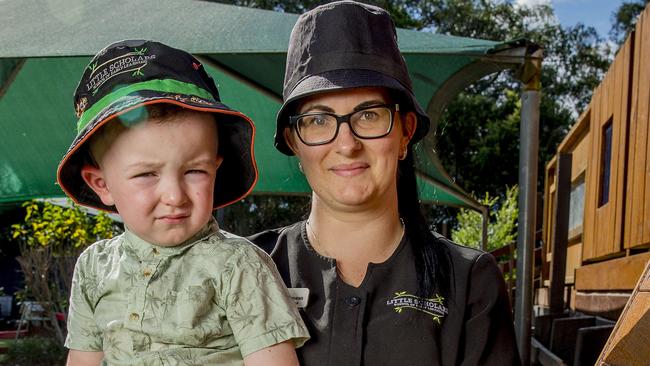 Skye Matthews, from Little Scholars School of Early Learning Yatala,   has won the Best Childcare educator on the Gold Coast. Skye has been working in childcare for 15 years. Skye with her son Huxlee Grainger, 3.    Picture: Jerad Williams