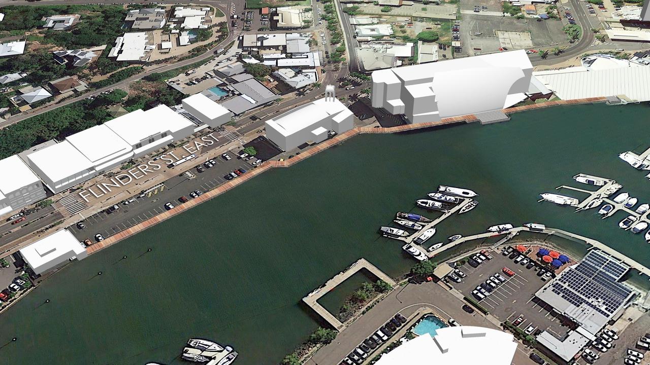Concept image of the East End Boardwalk waterfront promenade along Ross Creek. Picture: TCC.