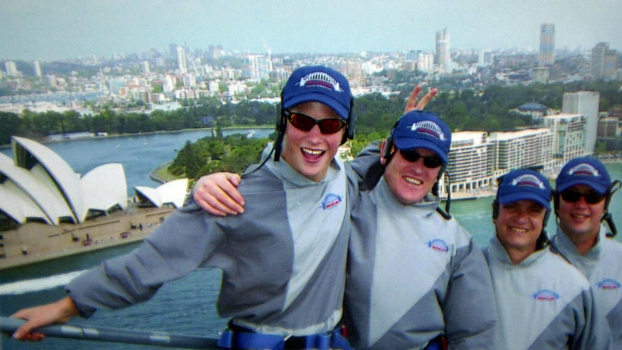 Nov 22, 2003 : Prince Harry (L) during Sydney Harbour Bridge Climb Picture: Kristi Miller.