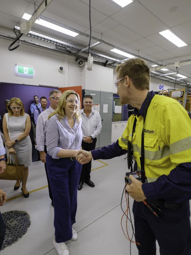 Premier Annastacia Palaszczuk announcing the Hughenden "super hub" at the TAFE training centre in Townsville.