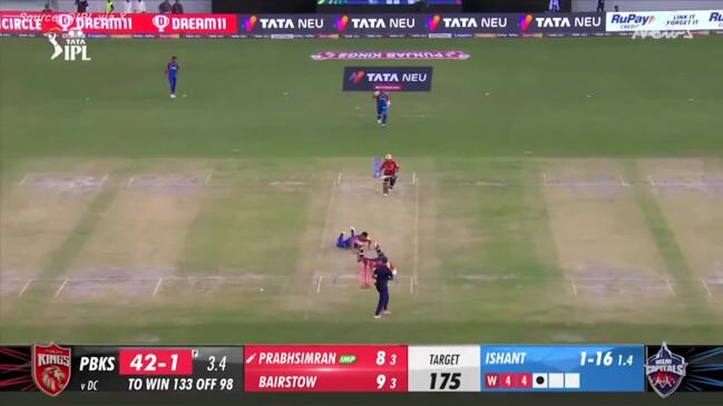 Jonny Bairstow caught out of his crease in IPL