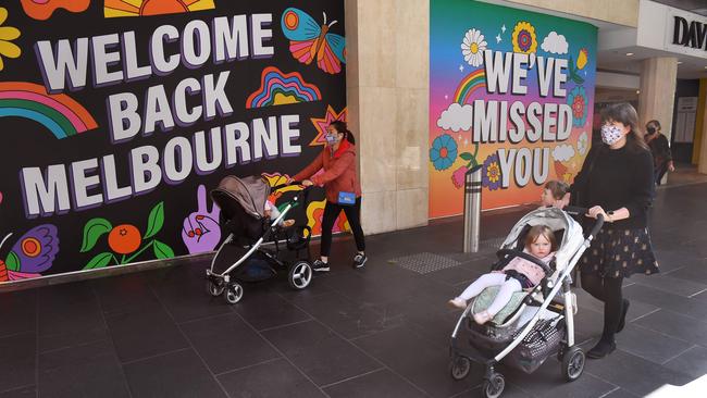 Melburnians returned to the city this week as shops repoened. Picture: AFP