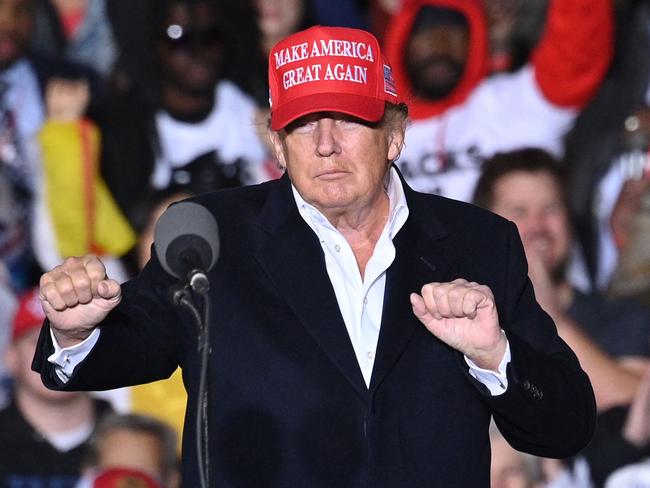 Donald Trump’s famous MAGA caps are catching on in Australia. Picture: Robyn Beck / AFP