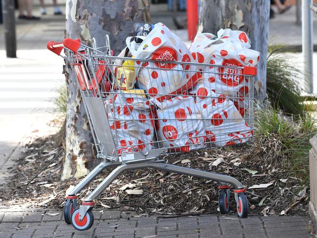 A loaded up trolley in Norwood on Wednesday. Picture: Keryn Stevens