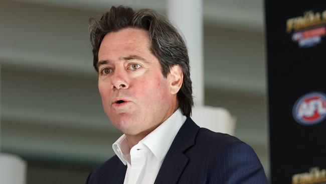 Gillon McLachlan let some zingers fly at the AFL Finals Series launch. Picture: Getty Images