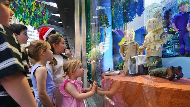 Children at the Myer Christmas windows display in November. Picture: Luis Enrique Ascui