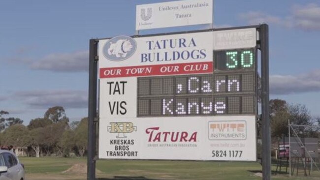 The footy club would love to see Kanye to kick goals for Tatura. Picture: YouTube