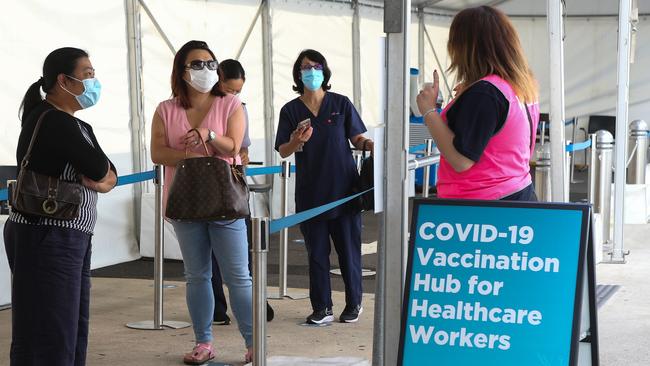 The Westmead Hospital Vaccination Hub. Picture: NCA NewsWire / Gaye Gerard