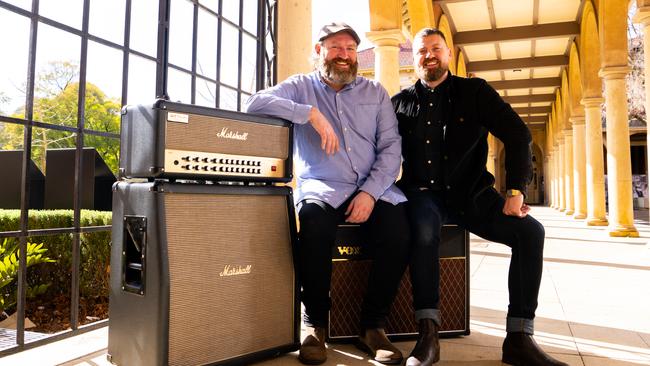 General Admission Entertainment directors Gareth Lewis and Aaron Sandow at Adelaide Unibar. Picture: The Advertiser/ Morgan Sette