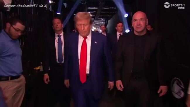 Donald Trump arrives to huge applause at UFC 302