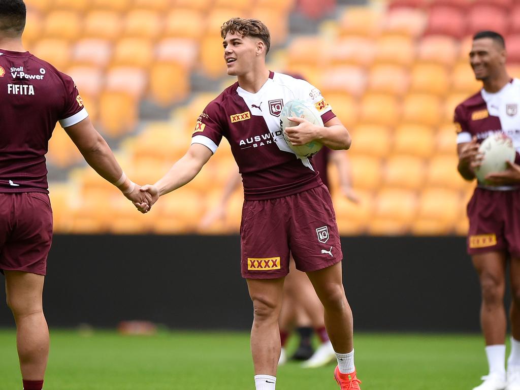 Reece Walsh injured his hamstring during Queensland’s captain’s run on Saturday. (Photo by Matt Roberts/Getty Images)