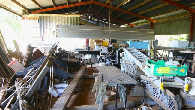 Richie Britten’s shed, furnished with an assorted collection of maritime artefacts. Picture: Peter Carruthers