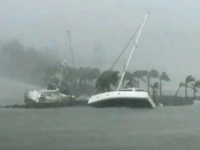 Boats at Hamilton Island during Cyclone Debbie