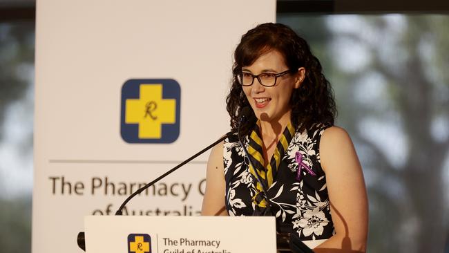 \\Vice President of Pharmacy Guild of Australia, Queensland Branch, Amanda Seeto as MC at the International Women's Day breakfast at Victoria Park hosted by the Pharmacy Guild of Australia, Queensland Branch. Pics Tara Croser.