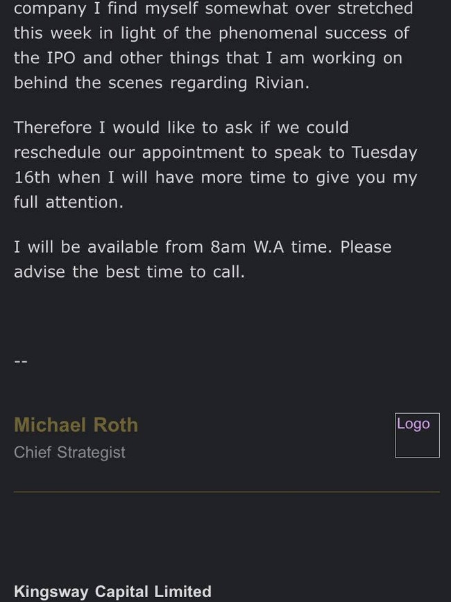 Berenson Capital pretended it had an office in Perth and would call Lawrence to discuss the IP.